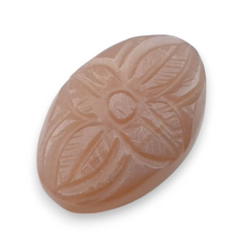 Peach moonstone carved cabochon 24x16 mm no 1 Peach moonstone carved cabochon 24x16 mm no 1