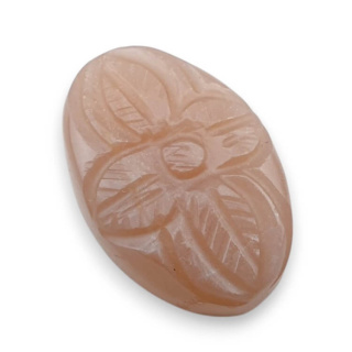 Moonstone peach cabochon carving 24x16 mm no 1