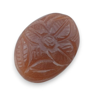 Moonstone peach cabochon carving 24x18 mm no. 20