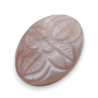 Moonstone peach cabochon carving 24x18 mm no. 2