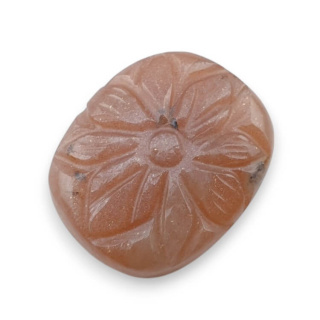 Moonstone peach cabochon carving 24x19 mm no 14