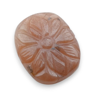 Moonstone peach cabochon carving 24x19 mm no 14