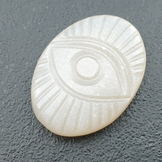 Kamień księżycowy biały kaboszon carving 30x22 mm nr 197
