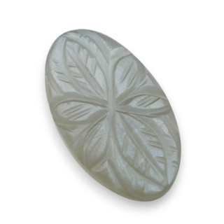 Moonstone grey cabochon carving 26x15 mm no 176