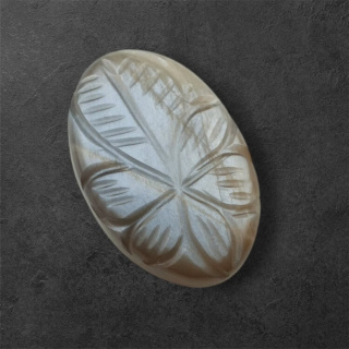 Moonstone grey cabochon carving 27x17 mm no 125