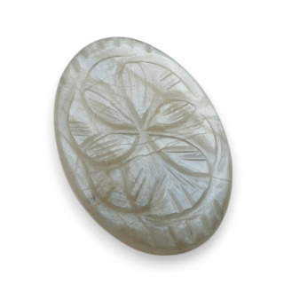 Moonstone grey cabochon carving 30x21 mm no 156