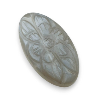 Moonstone grey cabochon carving 31x17 mm no 166