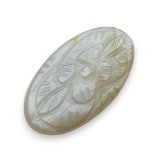 Moonstone grey cabochon carving 31x18 mm no 177
