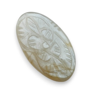 Moonstone grey cabochon carving 31x18 mm no 177