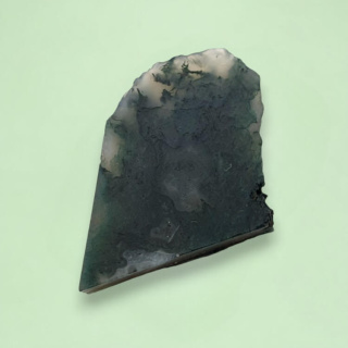 Agate mossy cut raw 30x15 mm no 53