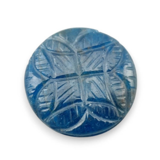 Apatite carved cabochon fi 26 mm no 1