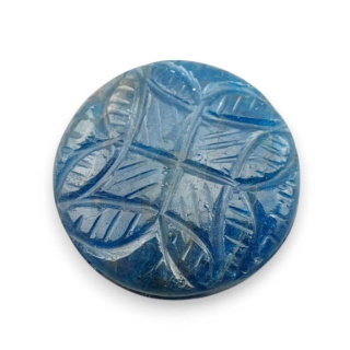 Apatite carved cabochon fi 26 mm no 1