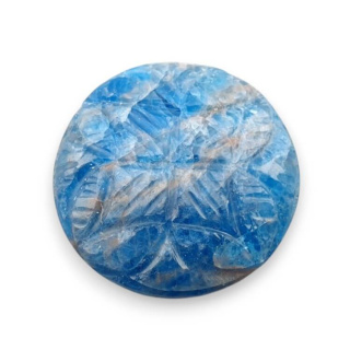 Apatite carved cabochon fi 26 mm no 26
