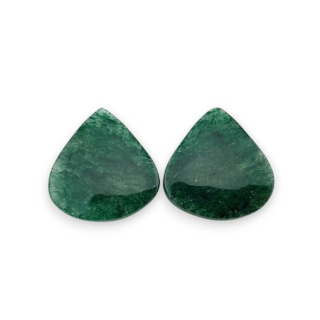 Aventurine green pair of cabochons with hole 20x19 mm no P621