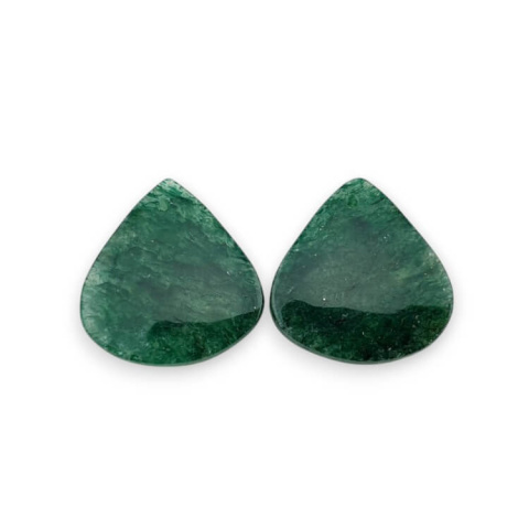 Green aventurine pair of cabochons with hole 20x19 mm no P621 Green aventurine pair of cabochons with hole 20x19 mm no P621