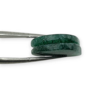 Aventurine green pair of cabochons with hole 20x19 mm no P621