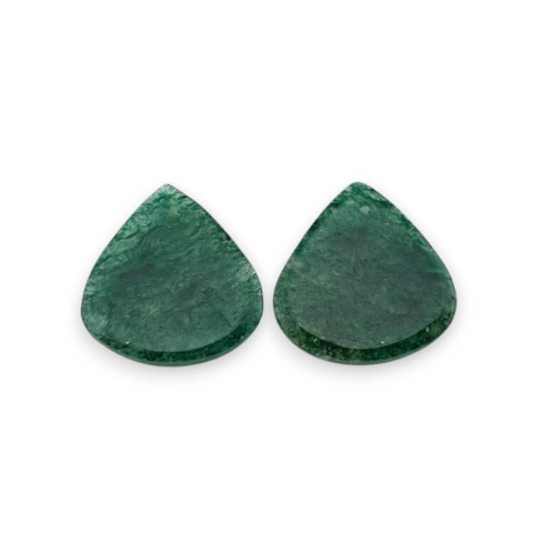 Green aventurine pair of cabochons with hole 20x19 mm no P621 Green aventurine pair of cabochons with hole 20x19 mm no P621