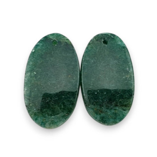 Aventurine green pair of cabochons with hole 23x13 mm no P617