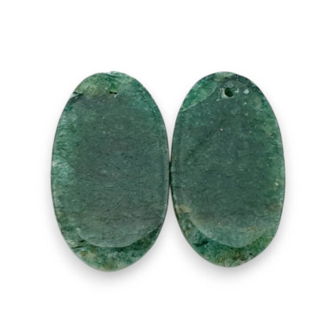 Aventurine green pair of cabochons with hole 23x13 mm no P617 Aventurine green pair of cabochons with hole 23x13 mm no P617