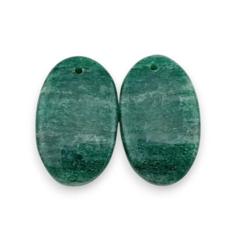 Aventurine green pair of cabochons with hole 23x14 mm no P615 Aventurine green pair of cabochons with hole 23x14 mm no P615