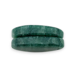 Aventurine green pair of cabochons with hole 23x14 mm no P615