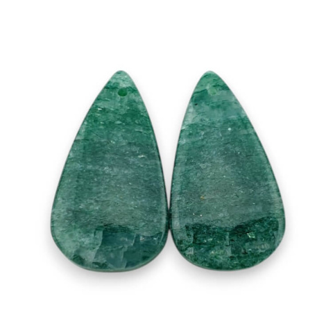 Green aventurine pair of cabochons with hole 26x15 mm no P620 Green aventurine pair of cabochons with hole 26x15 mm no P620