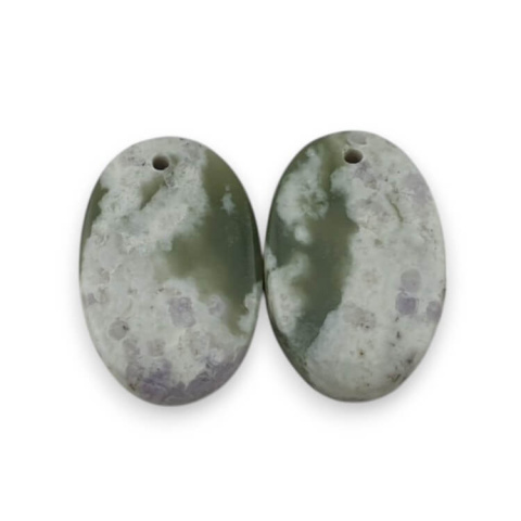 Jade peace pair of cabochons with hole 21x13 mm no P527 Jade peace pair of cabochons with hole 21x13 mm no P527