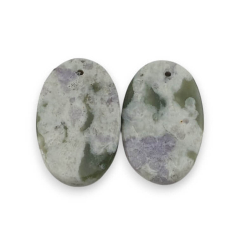 Jade peace pair of cabochons with hole 21x13 mm no P527 Jade peace pair of cabochons with hole 21x13 mm no P527