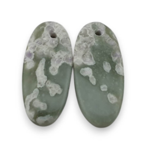 Jade peace pair of cabochons with hole 22x10 mm no P528 Jade peace pair of cabochons with hole 22x10 mm no P528