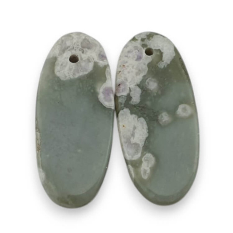 Jade peace pair of cabochons with hole 22x10 mm no P528 Jade peace pair of cabochons with hole 22x10 mm no P528
