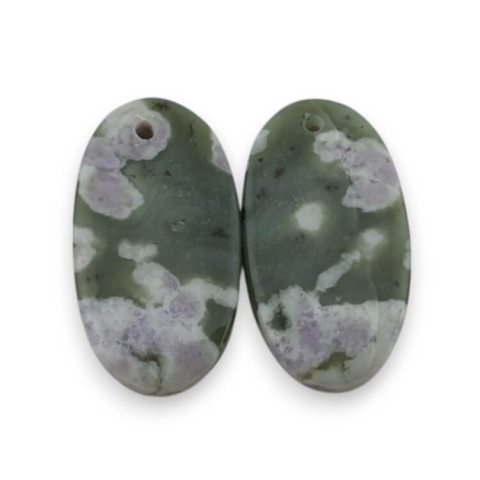 Jade peace pair of cabochons with hole 22x12 mm no P519 Jade peace pair of cabochons with hole 22x12 mm no P519