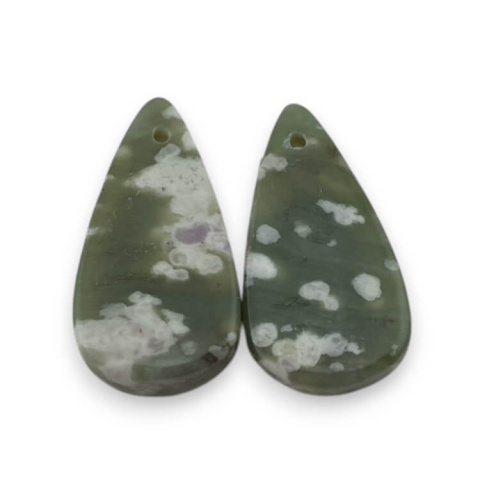 Jade peace pair of cabochons with hole 22x12 mm no P539 Jade peace pair of cabochons with hole 22x12 mm no P539