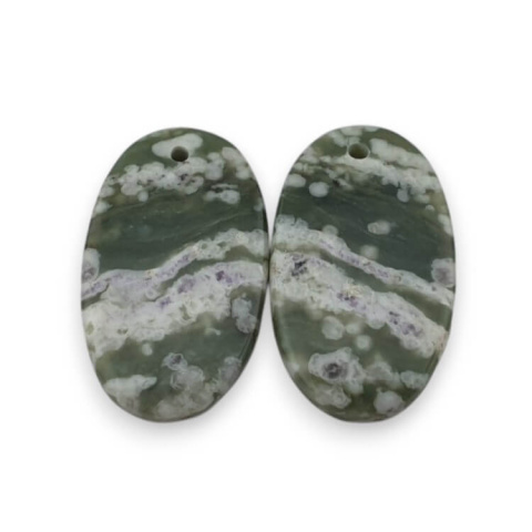 Jade peace pair of cabochons with hole 22x13 mm no. P549 Jade peace pair of cabochons with hole 22x13 mm no. P549