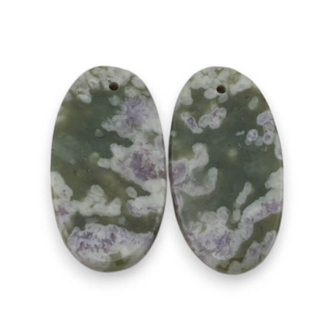 Jade peace pair of cabochons with hole 23x12 mm no P532 Jade peace pair of cabochons with hole 23x12 mm no P532