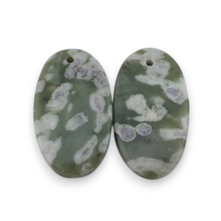 Jade peace pair of cabochons with hole 23x13 mm no P517