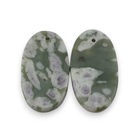 Jade peace pair of cabochons with hole 23x13 mm no P517 Jade peace pair of cabochons with hole 23x13 mm no P517