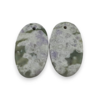 Jade peace pair of cabochons with hole 23x13 mm no P521
