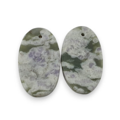 Jade peace pair of cabochons with hole 23x14 mm no P525 Jade peace pair of cabochons with hole 23x14 mm no P525