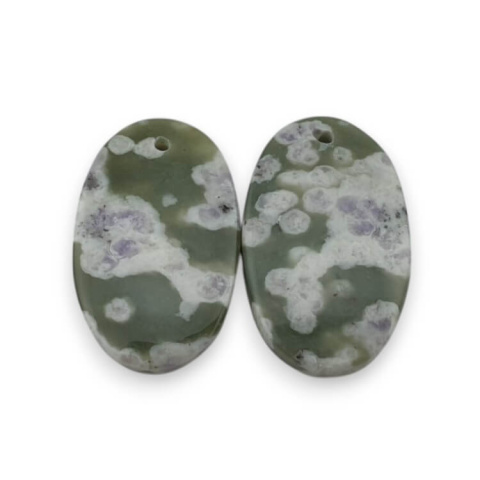 Jade peace pair of cabochons with hole 23x14 mm no P533 Jade peace pair of cabochons with hole 23x14 mm no P533