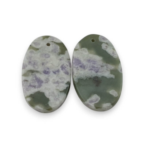 Jade peace pair of cabochons with hole 23x14 mm no P533 Jade peace pair of cabochons with hole 23x14 mm no P533