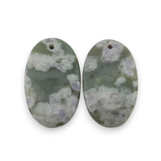 Jade peace pair of cabochons with hole 23x14 mm no P552