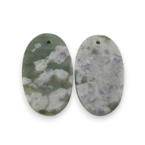 Jade peace pair of cabochons with hole 23x14 mm no P552 Jade peace pair of cabochons with hole 23x14 mm no P552