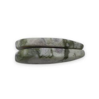 Jade peace pair of cabochons with hole 24x11 mm no P556