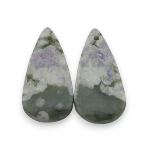 Jade peace pair of cabochons with hole 24x12 mm no P536 Jade peace pair of cabochons with hole 24x12 mm no P536