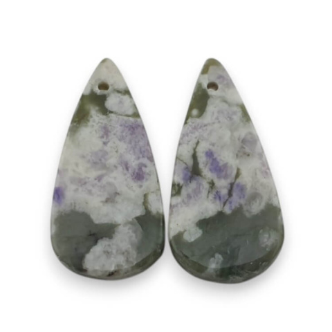 Jade peace pair of cabochons with hole 24x12 mm no P536 Jade peace pair of cabochons with hole 24x12 mm no P536