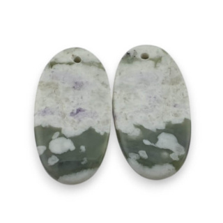 Jade peace pair of cabochons with hole 24x13 mm no P516