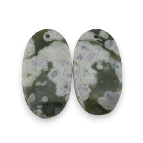 Jade peace pair of cabochons with hole 24x13 mm no P544 Jade peace pair of cabochons with hole 24x13 mm no P544