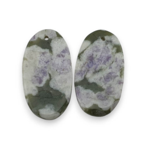 Jade peace pair of cabochons with hole 24x13 mm no P544 Jade peace pair of cabochons with hole 24x13 mm no P544