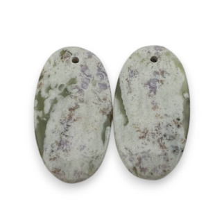 Jade peace pair of cabochons with hole 24x13 mm no P560