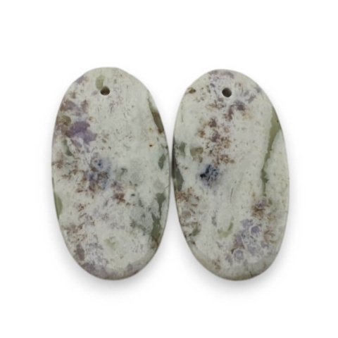 Jade peace pair of cabochons with hole 24x13 mm no P560 Jade peace pair of cabochons with hole 24x13 mm no P560